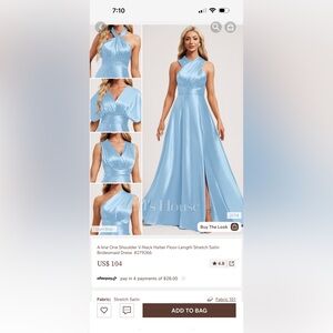 JJs House Light Blue One-Shoulder Prom Dress